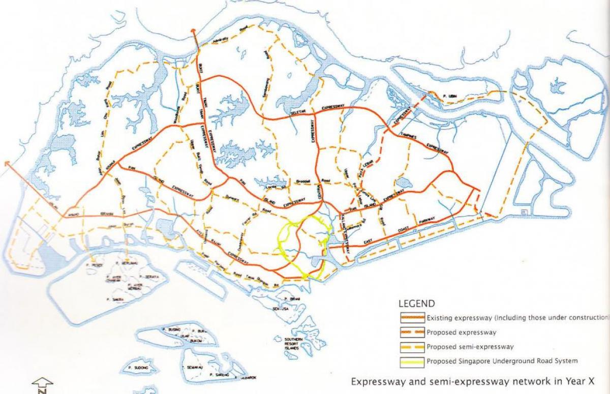 新加坡的高速公路的地图
