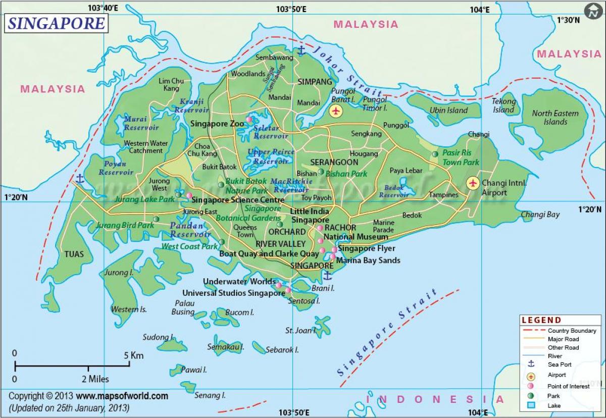 新加坡在地图上的位置