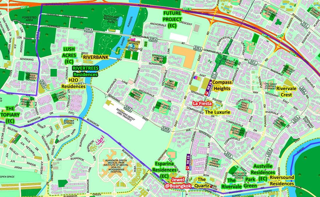 地图盛港新加坡