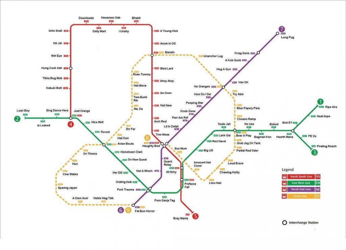 地铁站地图，新加坡