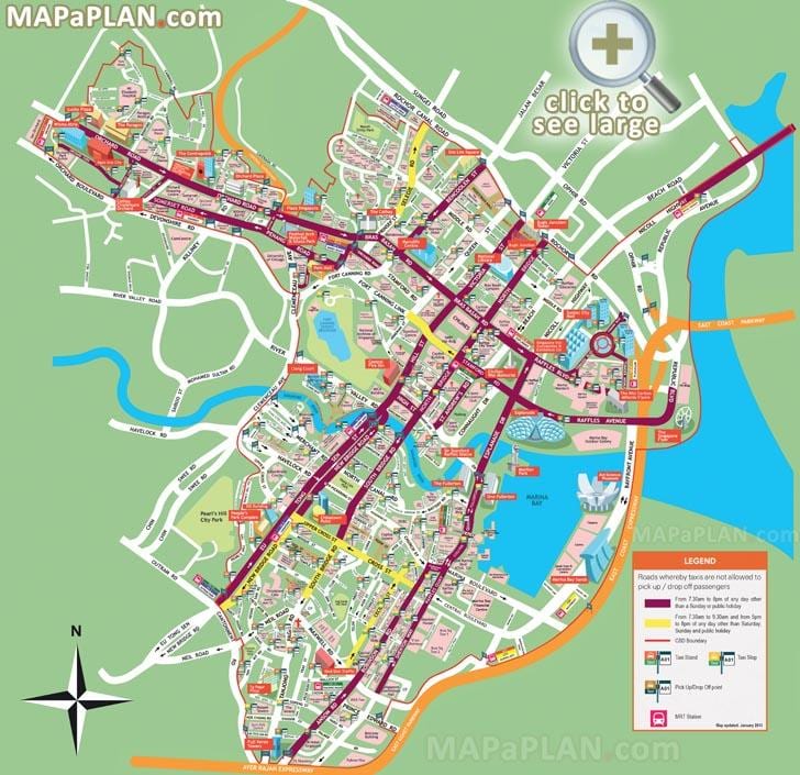 地图上的新加坡城市
