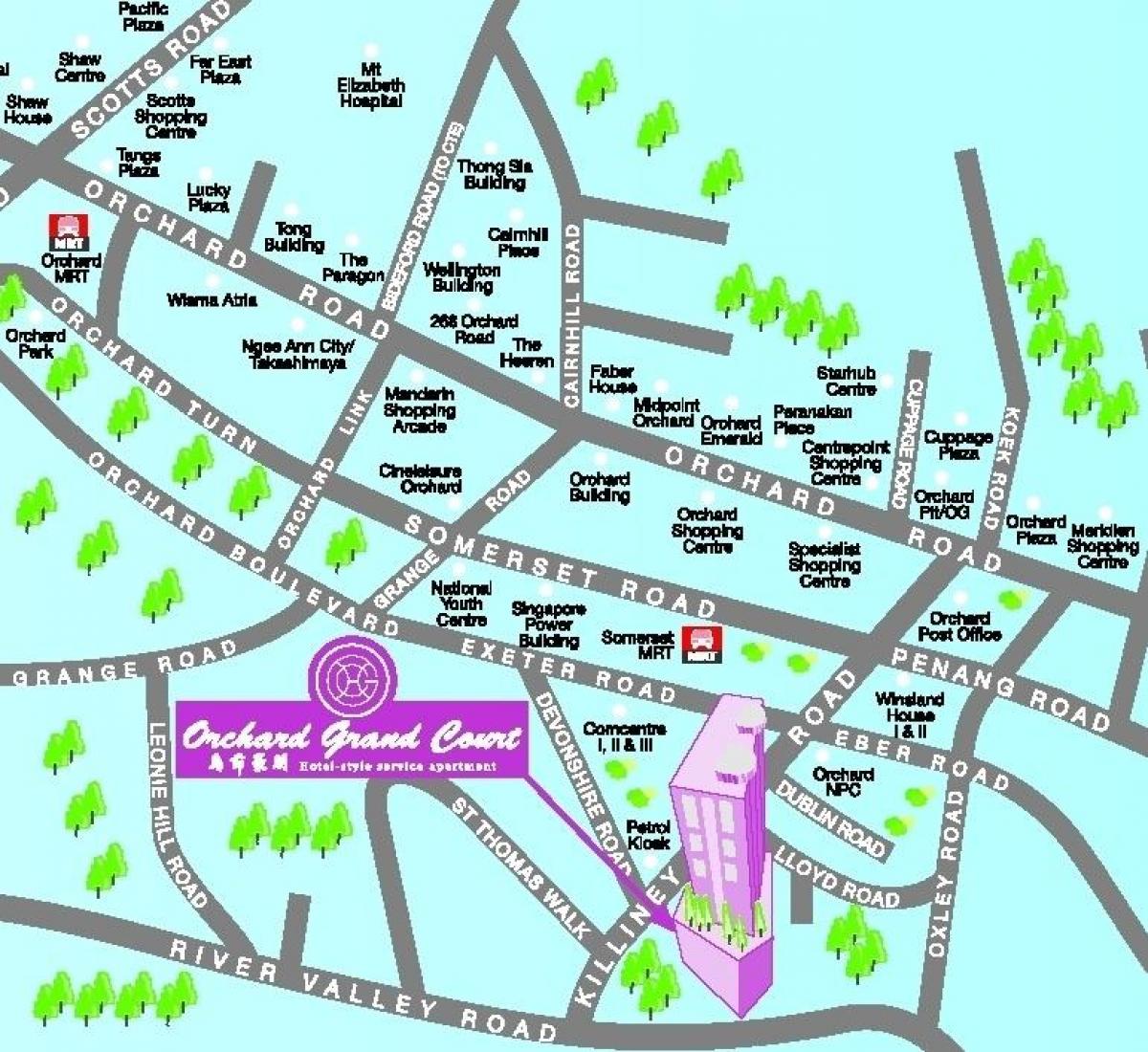 乌节路的新加坡地图