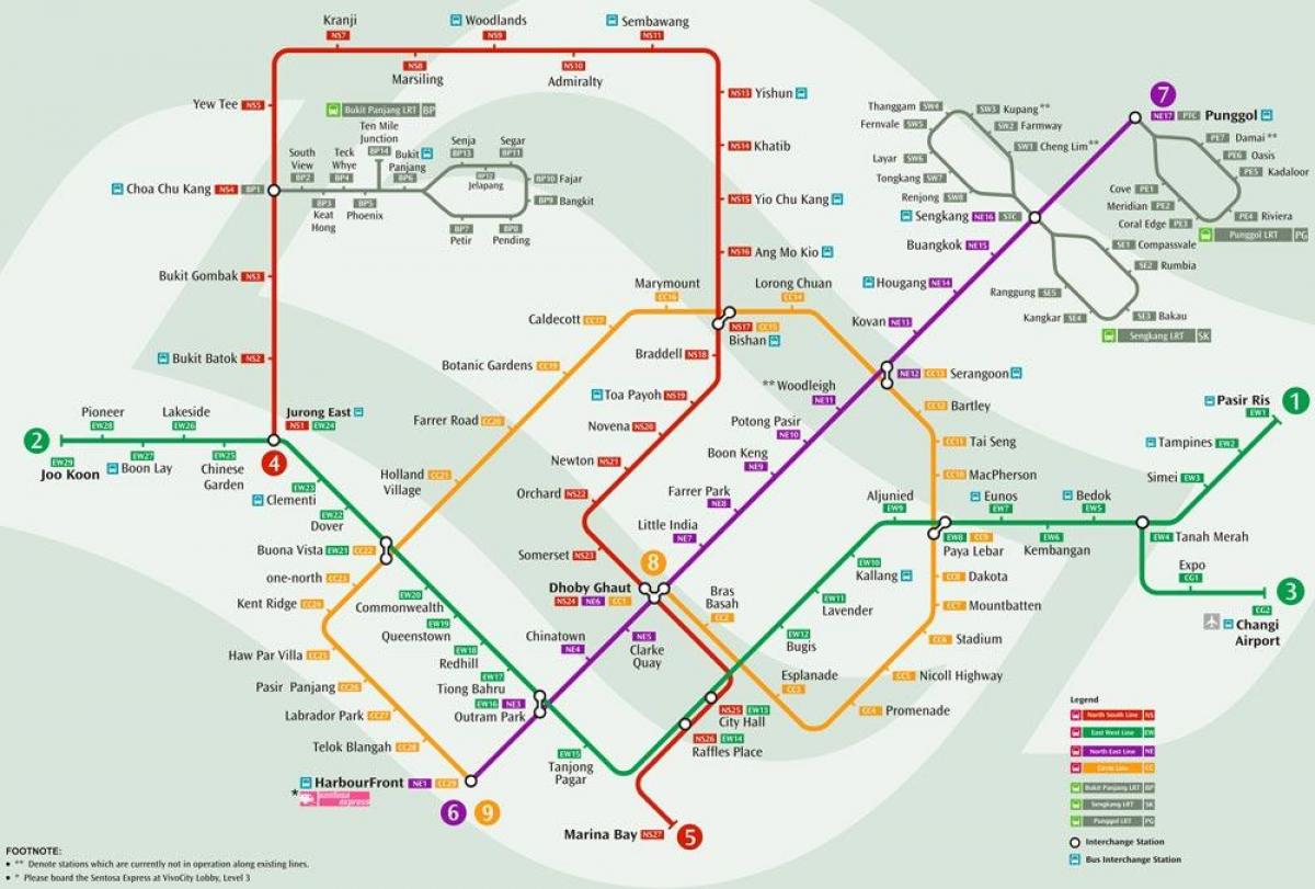 地铁系统的地图新加坡
