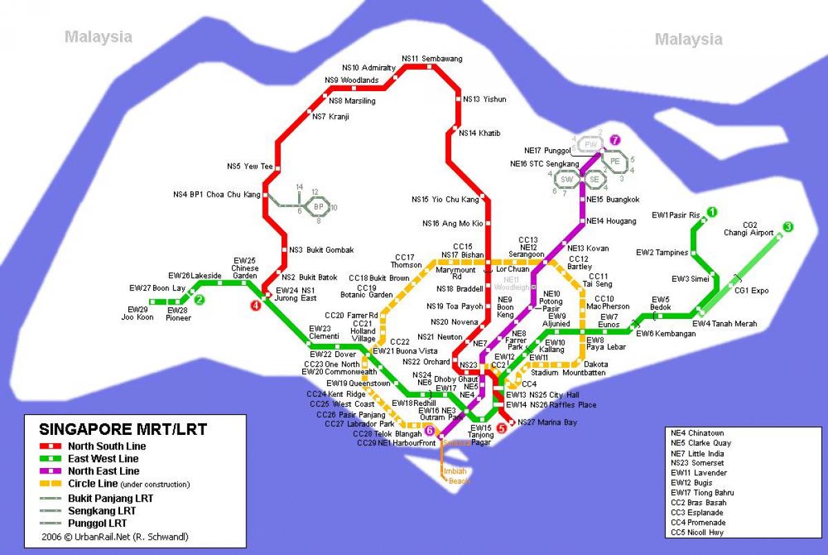 地铁站新加坡地图