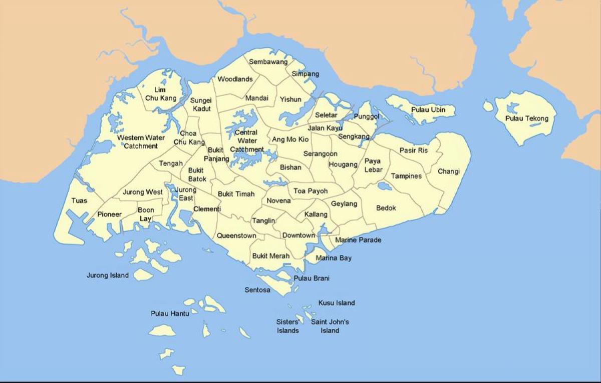 地图上的新加坡的国家