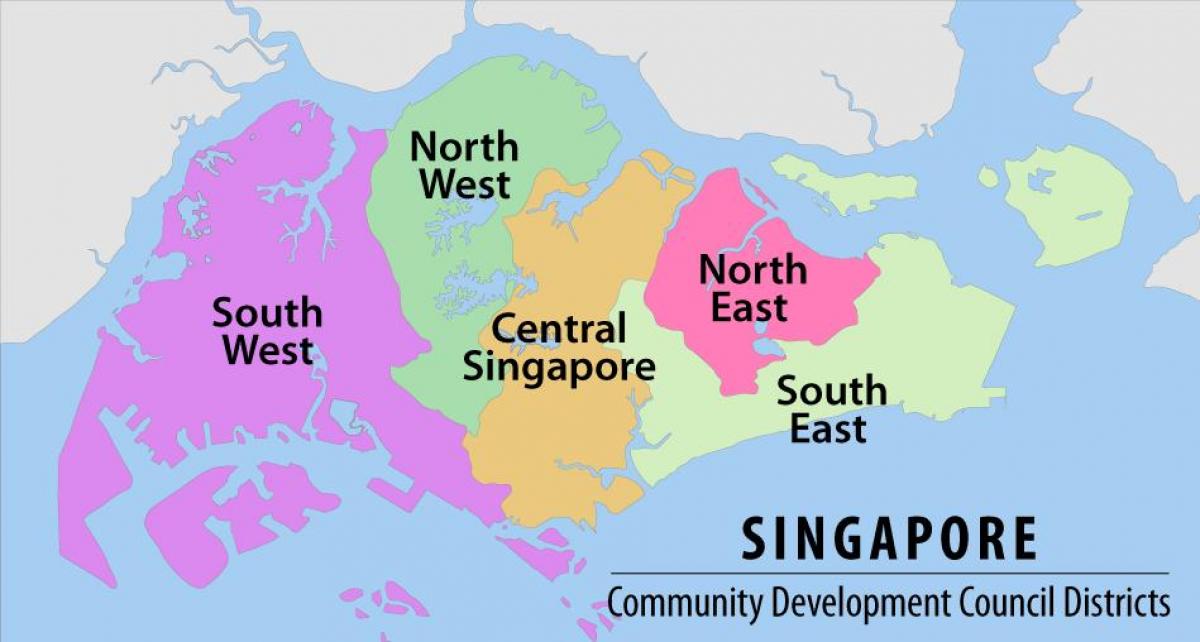 地图上的新加坡区域
