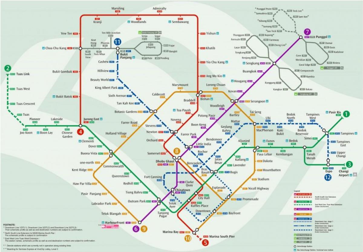 地图上的新加坡的火车