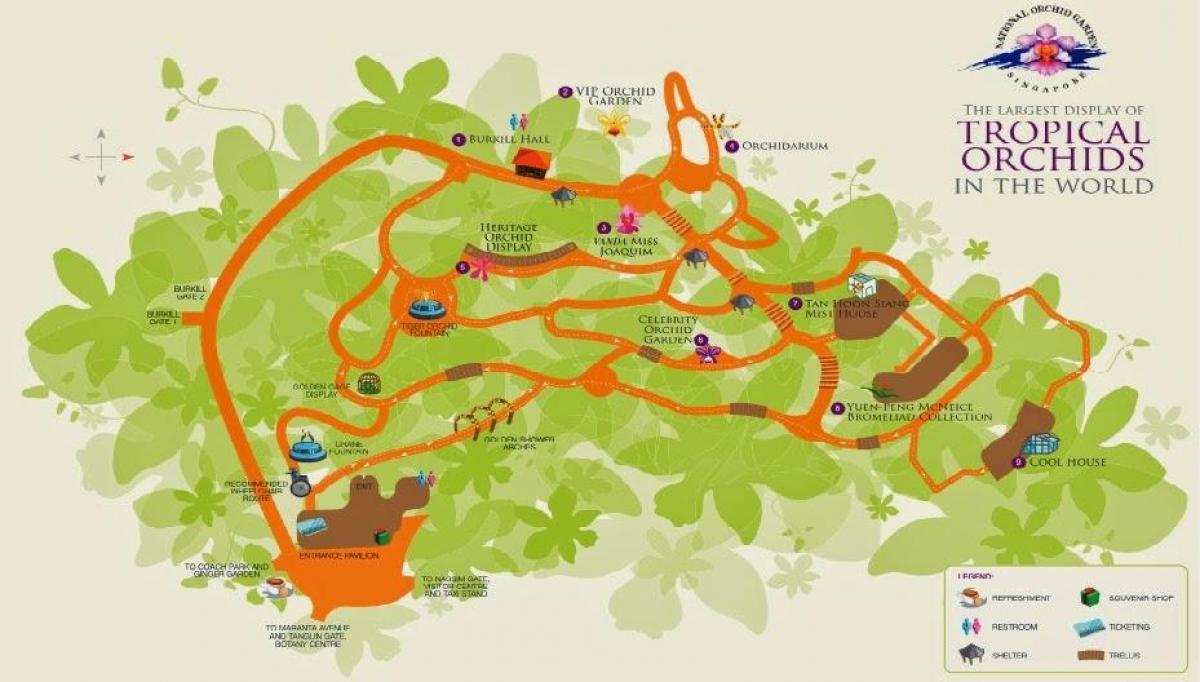 新加坡的植物园地图