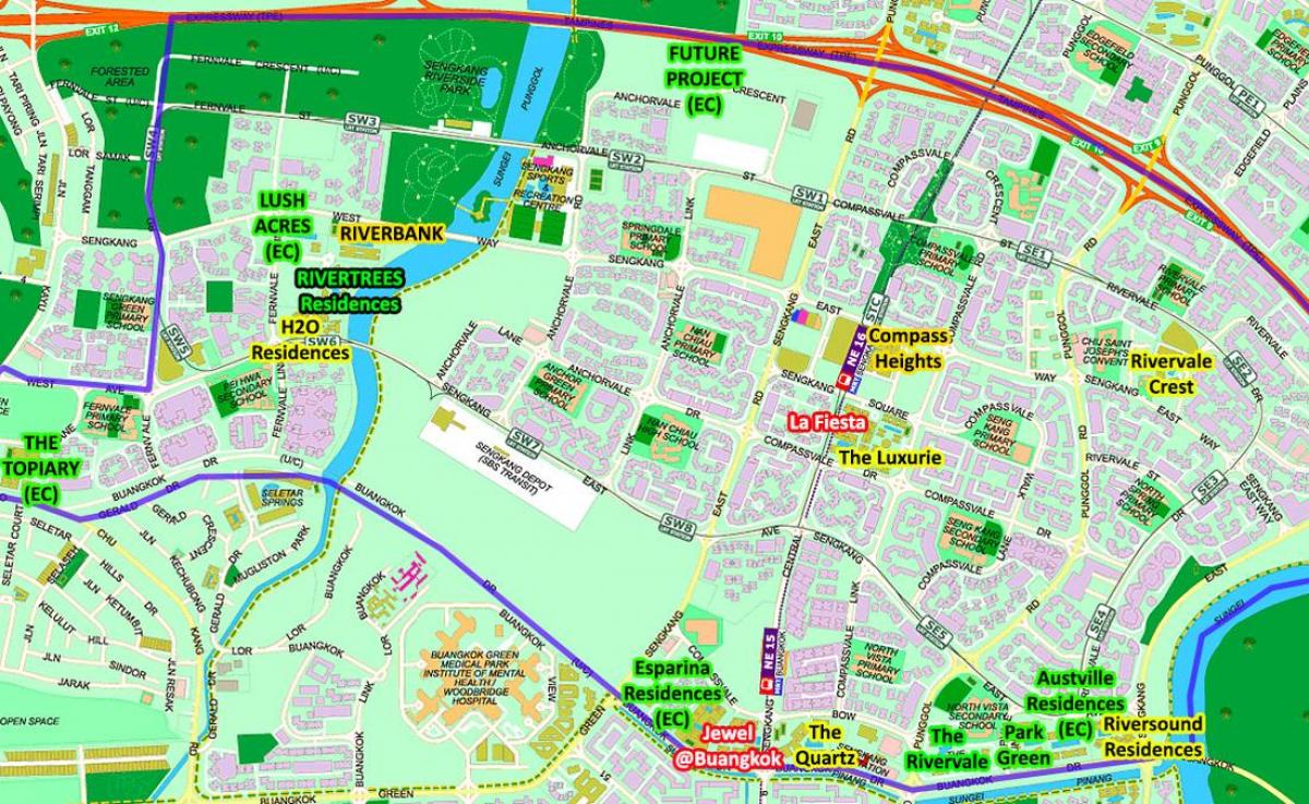 地图盛港新加坡