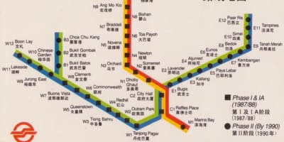 地图上的新加坡的高速公路