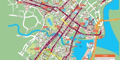 地图上的新加坡城市