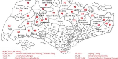 新加坡的邮政编码的地图