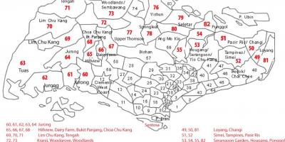 新加坡的邮政编码的地图