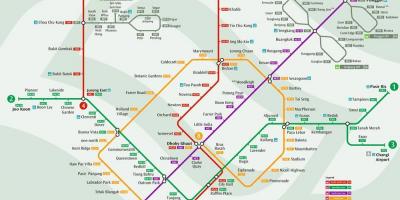 地铁系统的地图新加坡