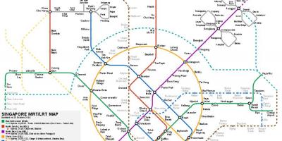 新加坡地铁系统的地图