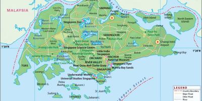 地图上的新加坡城市